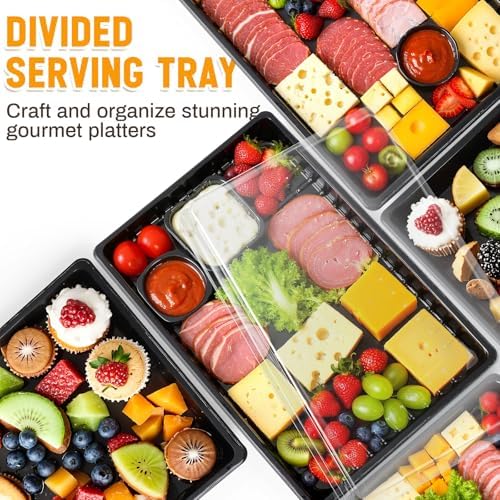 20 Pack Extra Large Charcuterie Board with Lids in Black, alternate view 6