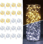 20 Pack Fairy Lights Battery Operated 7ft 20 LED Mini String Lights Twinkle Lights Silver Wire Firefly Starry