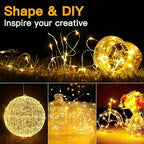 20 Pack Fairy Lights Battery Operated 7ft 20 LED Mini String Lights Twinkle Lights Silver Wire Firefly Starry, alternate view