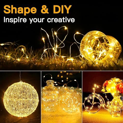 20 Pack Fairy Lights Battery Operated 7ft 20 LED Mini String Lights Twinkle Lights Silver Wire Firefly Starry, alternate view