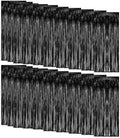20 Pack Foil Curtain Backdrop Black Metallic Tinsel Foil Fringe Curtains Photo Booth Props for Birthday Wedding
