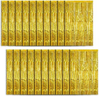 20 Pack Foil Curtain Backdrop Gold Metallic Tinsel Foil Fringe Curtains Photo Booth Props for Birthday Wedding