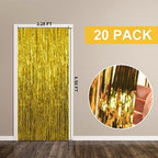 20 Pack Foil Curtain Backdrop Gold Metallic Tinsel Foil Fringe Curtains Photo Booth Props for Birthday Wedding, alternate