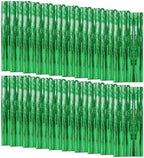 20 Pack Foil Curtain Backdrop Green Metallic Tinsel Foil Fringe Curtains Photo Booth Props for Birthday Wedding