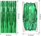 20 Pack Foil Curtain Backdrop Green Metallic Tinsel Foil Fringe Curtains Photo Booth Props for Birthday Wedding, alternate
