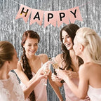 20 Pack Foil Curtain Backdrop Silver Metallic Tinsel Foil Fringe Curtains Photo Booth Props for Birthday Wedding, alternate