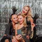 20 Pack Foil Curtain Backdrop Silver Metallic Tinsel Foil Fringe Curtains Photo Booth Props for Birthday Wedding, alternate