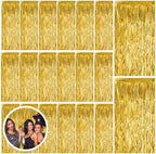 20 Pack Gold Fringe Curtain Backdrop Tinsel Streamers Birthday Party Decorations Christmas Photo Booth Backdrop