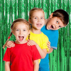 20 Pack Green Streamers Backdrop Jungle Party Decorations Foil Fringe Backdrop Curtains Photo Booth Backdrop for, alternate