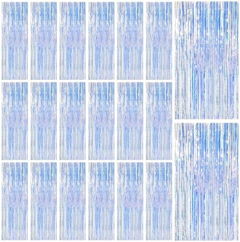 20 Pack Iridescent Backdrop Party Decorations Tinsel Curtain Party Backdrop Foil Fringe Birthday Decorations