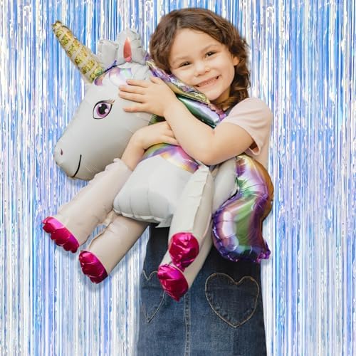20 Pack Iridescent Backdrop Party Decorations Tinsel Curtain Party Backdrop Foil Fringe Birthday Decorations, alternate view