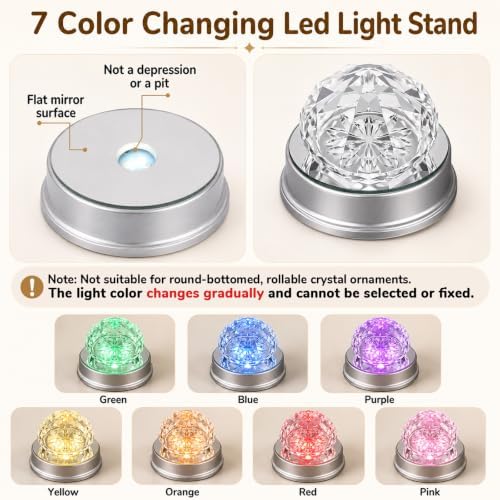20 Pack LED Light Base Wireless Display Stand Crystal Art Colorful, alternate view 4