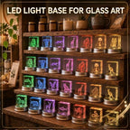 20 Pack LED Light Base Wireless Display Stand Crystal Art Colorful, alternate view 5