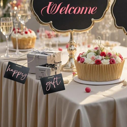 20 Pack Mini Chalkboard Signs for Food Buffet Table Reusable Catering Labels with 10 PCS Wooden Rustic Stands, alternate view