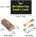 20 Pack Mini Chalkboard Signs for Food Buffet Table Reusable Catering Labels with 10 PCS Wooden Rustic Stands, alternate view