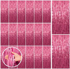 20 Pack Pink Backdrop Decorations - Tinsel Curtain Party Backdrop Foil Fringe Birthday Photo Booth Streamer