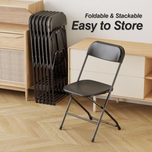 20 Pack Plastic Folding Chair, 300lb Capacity, Portable Commercial Chair Seat with Steel Frame for Office, alternate view 5