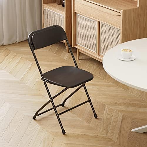20 Pack Plastic Folding Chair, 300lb Capacity, Portable Commercial Chair Seat with Steel Frame for Office, alternate view 6
