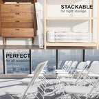 20 Pack Plastic Folding Chairs White, Lightweight Folding Chair, Stackable Commercial Seats with Steel Frame for, alternate