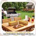 20 Pack Plastic Serving Trays for Party, Reusable Platters, Gold in approx. 14 x 6 x 1 inches/ 35.56 x 15.24 x, alternate