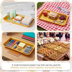 20 Pack Plastic Serving Trays for Party, Reusable Platters, Gold in approx. 14 x 6 x 1 inches/ 35.56 x 15.24 x, alternate