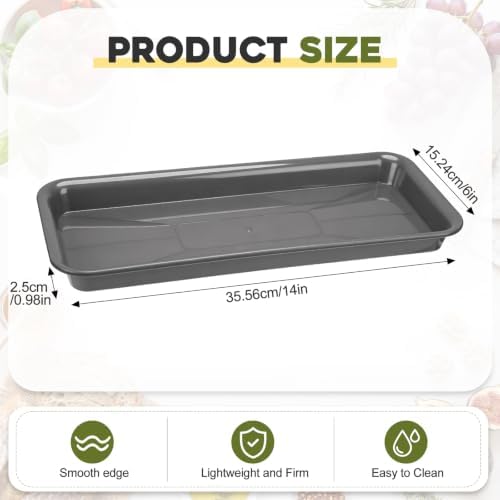 20 Pack Plastic Serving Trays for Party, Reusable Platters, Gray in approx. 14 x 6 x 1 inches/ 35.56 x 15.24 x, alternate