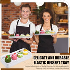 20 Pack Plastic Serving Trays for Party, Reusable Platters, White in White, alternate view 4