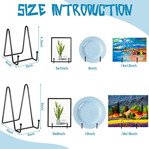 20 Pack Plate Stands for Display, Metal Photo Frame, Black in Black, alternate view 3