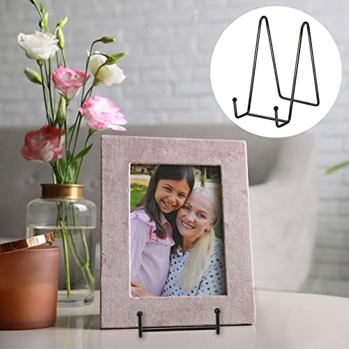 20 Pack Plate Stands for Display, Metal Photo Frame, Black in Black, alternate view 5