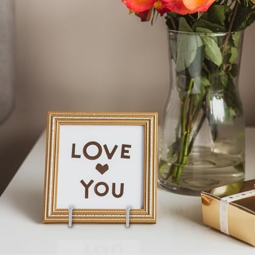 20 Pack Plate Stands for Display, Metal Photo Frame, White in Black, alternate view 2