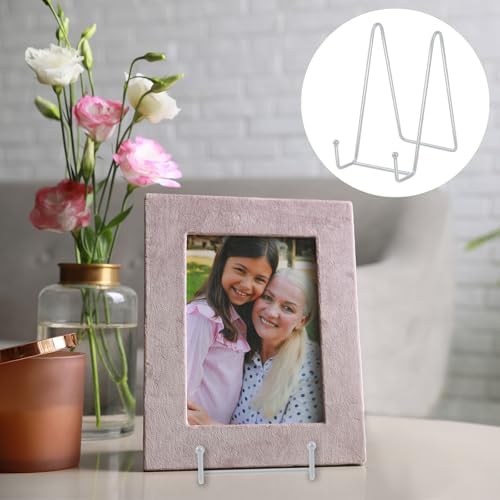 20 Pack Plate Stands for Display, Metal Photo Frame, White in Black, alternate view 4