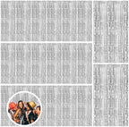 20 Pack Silver Backdrop Curtain Party Decorations Foil Fringe Backdrop Silver Tinsel Streamers Birthday