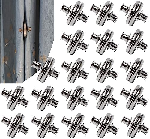 20 Pairs Magnetic Closure Clips for Indoor Outdoor Curtains - Prevent Light Leaking, Strong Weights for Pergola