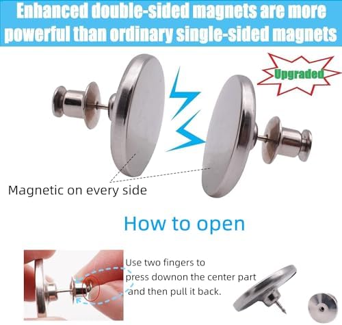 20 Pairs Magnetic Closure Clips for Indoor Outdoor Curtains - Prevent Light Leaking, Strong Weights for Pergola, alternate