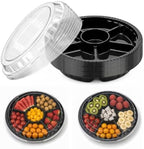 20 Pc Veggie Tray Plastic Fruit Tray with Lid Divided Serving Tray Disposable Vegetable Appetizer Snack Food