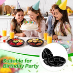 20 Pc Veggie Tray Plastic Fruit Tray with Lid Divided Serving Tray Disposable Vegetable Appetizer Snack Food, alternate view
