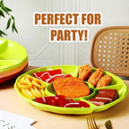 20 Pcs 12 Pcs Plastic Divided Serving Trays 12Inch Round, Colorful in 12.2 x 12.2 x 1.18 inches/ 31 x 31 x 3 cm, alternate