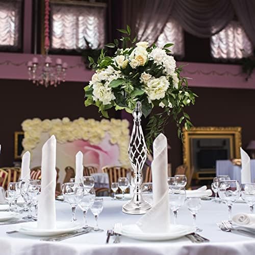 20 Pcs 20 Inch High Metal Flower Stand, Wedding Silver Centerpieces for Table, Floral Stand Elegant Vase Holder, alternate