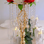 20 pcs 21.65 Inch Wedding Gold Flower Centerpieces Crystal Metal Flower Vase Wedding Centerpieces for Tables, alternate view