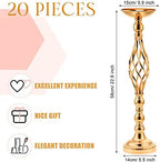 20 Pcs 22.8 Inch High Metal Flower Stand, Wedding Gold Centerpieces for Table, Floral Stand Elegant Vase Holder, alternate