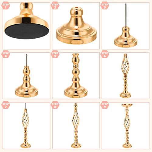 20 Pcs 22.8 Inch High Metal Flower Stand, Wedding Gold Centerpieces for Table, Floral Stand Elegant Vase Holder, alternate