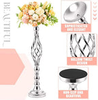 20 Pcs 22.8 Inch High Metal Flower Stand, Wedding Silver Centerpieces for Table, Floral Stand Elegant Vase, alternate view 4