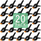 20 PCS 4.5" Heavy Duty Plastic Spring Clamps, Black Spring Clips for Backdrops, Craft Projects, Woodworking