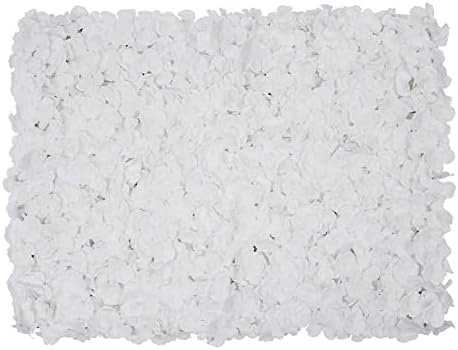 20 PCS Artificial Flower Wall Panel 24" x 16" Faux Flowers Wall Decoration White Hydrangea Flower Panels Wall, alternate view