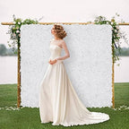 20 PCS Artificial Flower Wall Panel 24" x 16" Faux Flowers Wall Decoration White Hydrangea Flower Panels Wall, alternate view