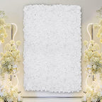 20 PCS Artificial Flower Wall Panel 24" x 16" Faux Flowers Wall Decoration White Hydrangea Flower Panels Wall, alternate view