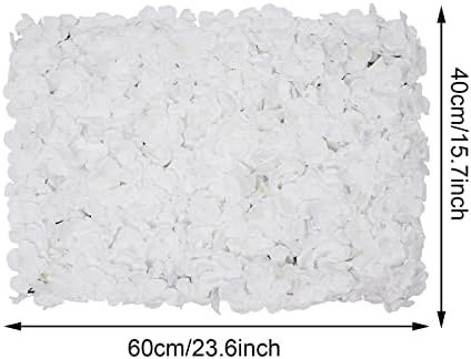 20 PCS Artificial Flower Wall Panel 24" x 16" Faux Flowers Wall Decoration White Hydrangea Flower Panels Wall, alternate view