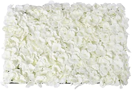 20 PCS Artificial Flower Wall Panel 24" x 16" Faux Flowers Wall Decoration Miky-White Hydrangea Flower Panels, alternate view