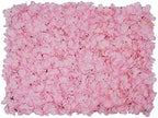 20 PCS Artificial Flower Wall Panel 24" x 16" Faux Flowers Wall Decoration Light Pink Hydrangea Flower Panels, alternate view