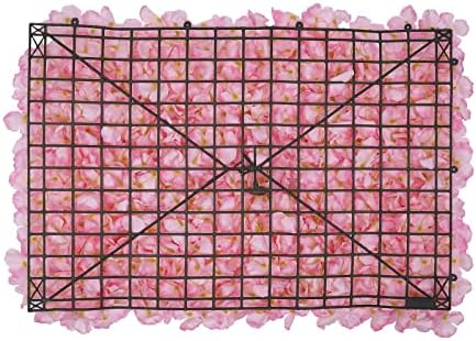 20 PCS Artificial Flower Wall Panel 24" x 16" Faux Flowers Wall Decoration Light Pink Hydrangea Flower Panels, alternate view